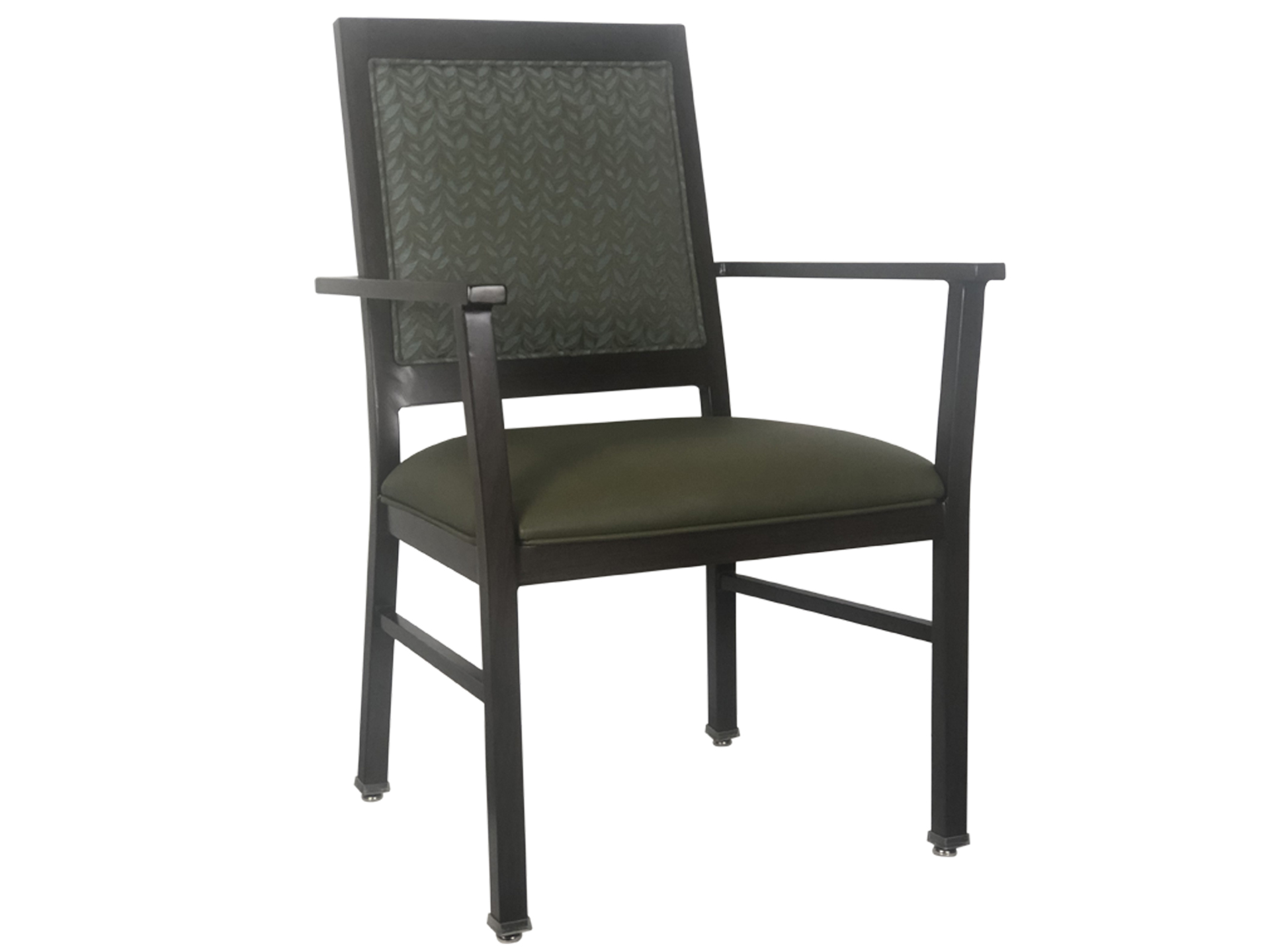 High-Back Metal Arm Dining Chair