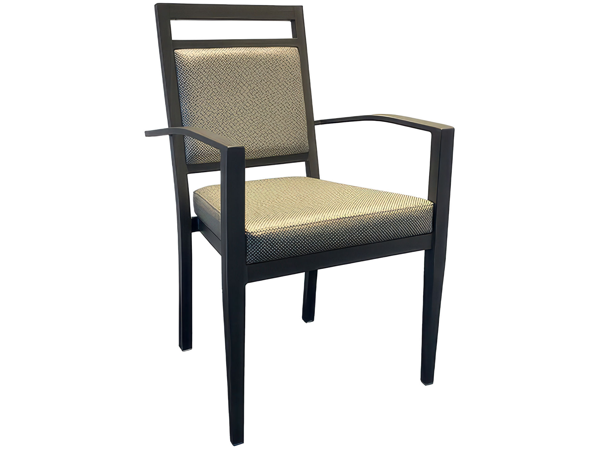 Contemporary Armchair with Open Top Rail